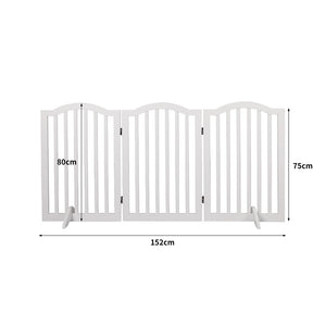 PaWz Wooden Pet Gate Dog Fence Safety White-1975420391706988546