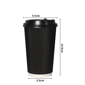 1000 Pcs 16oz Disposable Takeaway Coffee Black-1973194011602718722