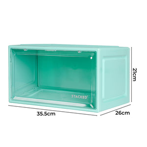 Stacked Sneaker Display Case Stackable Cyan-1973193714255925250