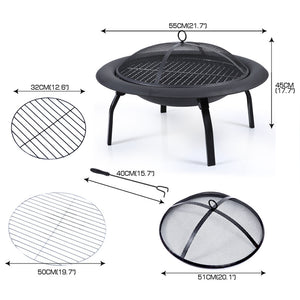 22" Outdoor Fire Pit BBQ Grill Fireplace Small-1973193619863113730