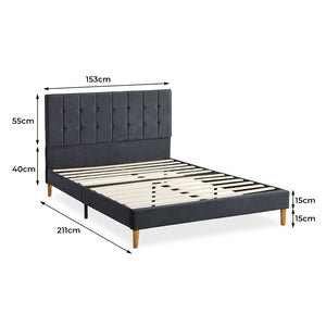 Levede Bed Frame Queen Size Mattress Grey-1973194030061850626