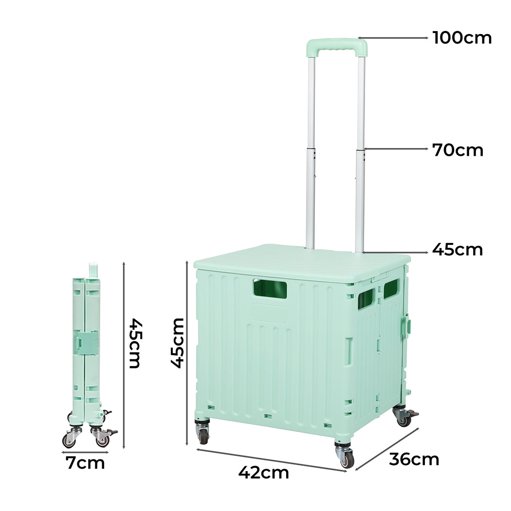 folding-shopping-trolley-cart-portable-green-1973193722497732610
