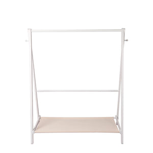 Levede Clothes Rack Wooden Wardrobe White-1973193811576360963