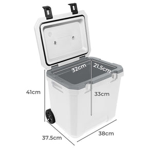 Mountview Cooler Ice Box 27L/43L Portable Chest Trolly For Camping BBQ Picnic-1996005381129768962