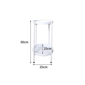 Levede 2 Tiers Plant Stand Metal Flower White Medium-1973193776063188994