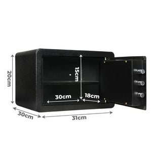 8.1L Digital Security Safe Box Password Key Lock Cash-1996005434166743042
