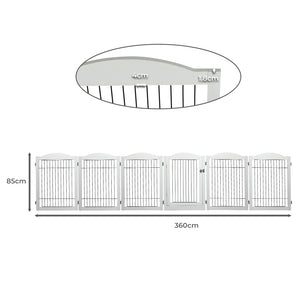 PaWz 6 Panels Pet Dog Playpen Puppy White-1973193674594586626