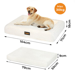 Pawz XL Size Orthopedic Dog Bed with Corduroy Removable Cover Waterproof Washable Beige-1996005464265068546