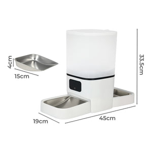 PaWz 6L Automatic Pet Feeder 2 Bowl Food Dispenser-1996009989667426306