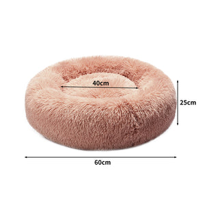 PaWz Pet Bed Cat Dog Donut Nest Calming M Pink Medium-1973193904194981890
