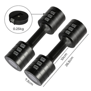 Centra A Pair Of 1KG To 5KG Dumbbells Black-1996005550617399298