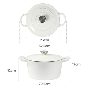 TOQUE 4L Enamel Dutch Oven Pot in White Colour-1973193930958835714