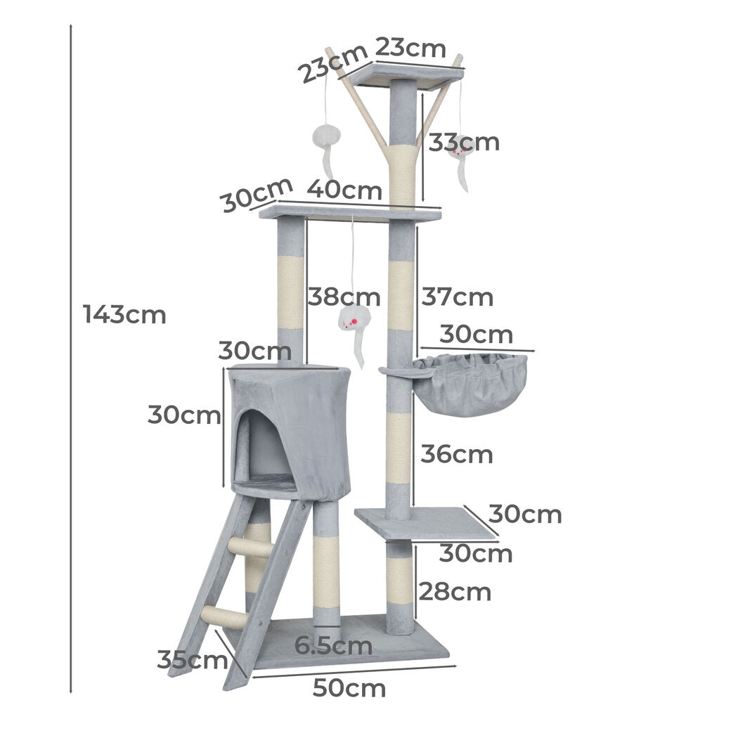 pawz-cat-tree-scratching-post-scratcher-143cm-climbing-1996009991097683970