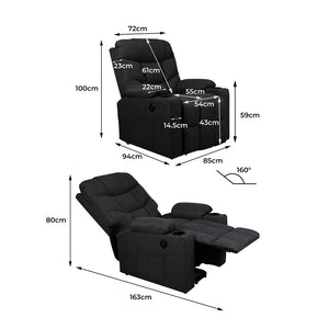 Levede Recliner Chair Electric Lift Black-1975420439211675650