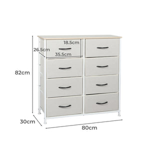Levede Storage Cabinet Tower Chest Beige-1973194072663396354