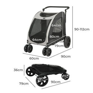PaWz Pet Dog Stroller Pram Carrier Cat-1973193719742074882