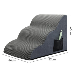 Pawz 3 Steps Pet Stairs Dog Ramp High Density Foam Grey-1996005465326227458