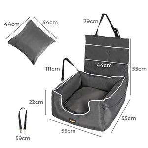 PaWz Dog Car Booster Seat Belt Pet Backrest Grey-1973193677996167170