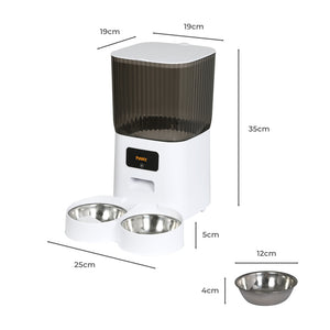 PaWz 5L Automatic Pet Feeder 2 Bowl White-1973193691183058946