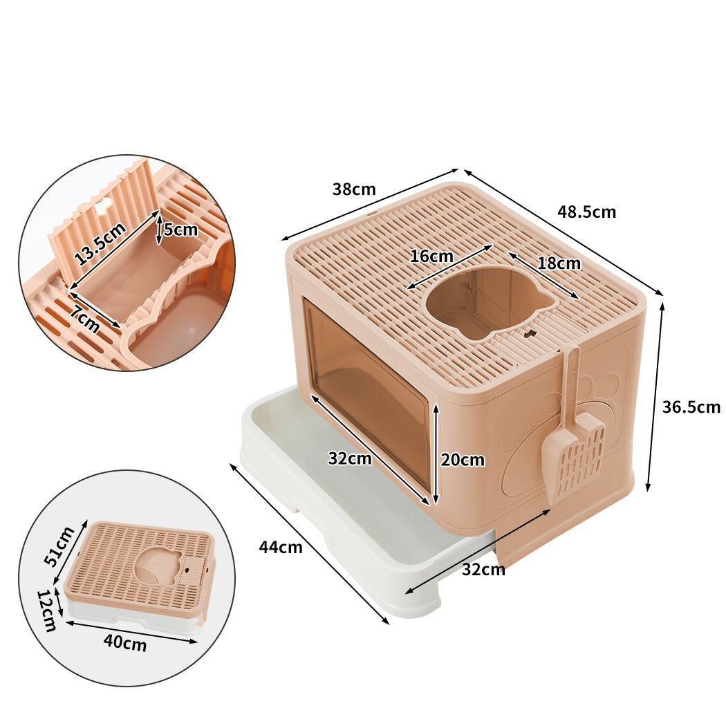 pawz-foldable-cat-litter-box-tray-enclosed-pink-1975420460430659586