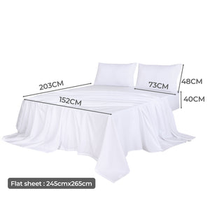 Dreamz 4pcs Queen Size 100% Bamboo Bed Sheet Set in White Colour-1973194027218112514