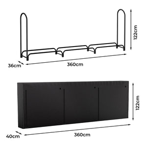 Moyasu Outdoor Firewood Rack Storage with Cover-1996005450331590658
