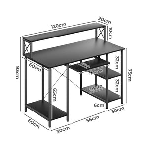 Levede Office Gaming Computer Desk Black-1996005369289248770