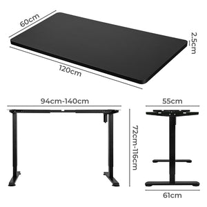 Levede Motorised Standing Desk Height 120cm Black 800x 1.5MM-1975420504781230082