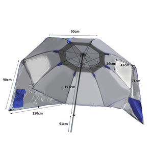 Mountview Beach Umbrella Outdoor Umbrellas Blue 2.33M-1973193757402730498