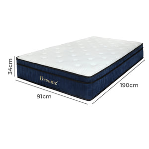 Dreamz 7 Zone Pocket Spring Mattress Medium Firm Single-1996009987364753410