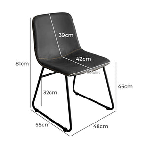 Levede 2x Dining Chairs Kitchen Table Black-1975420498745626626