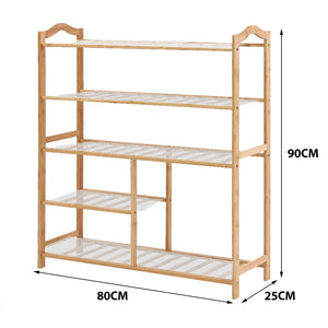 Levede Bamboo Shoe Rack Storage Wooden-1973193843042029570