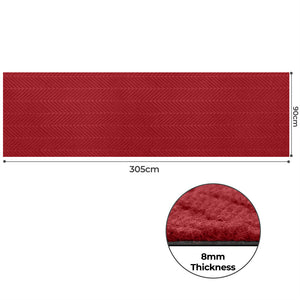 Marlow Extra Large Floor Rug Non Slip 90cm x 305cm Red-1996005441942982658