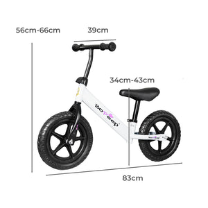 BoPeep Kids Balance Bike Ride On Toys White-1973193920934449154