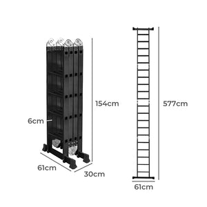 Traderight Multi Purpose Ladder Aluminium 5.7Meter-1973193880652353538