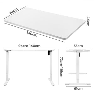 Levede Motorised Standing Desk Adjustable 140cm White 1000x 1MM-1975420507146817538