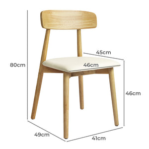 Levede 2x Dining Chairs Kitchen Chair Natural-1973194086072586242