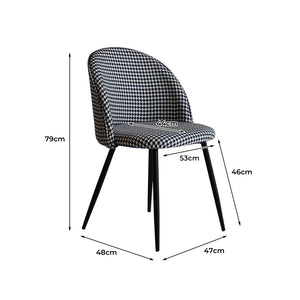 Levede 2x Dining Chairs Kitchen Cafe Black and White-1975420492424810498