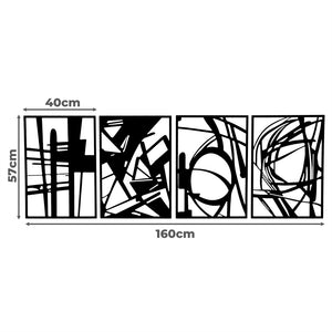 Yezi Metal Wall Art 4Pcs Abstract Minimalist Line Decor-1996005450138652674