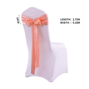 50x Satin Chair Sashes Cloth Cover Wedding Coral-1975420512872042498