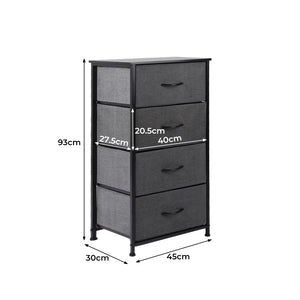 Levede Storage Cabinet Tower Chest Dark Grey-1973194073238016002