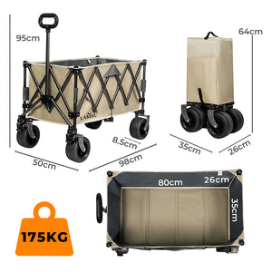 Lambu Folding Wagon Cart Khaki-1996005422775013378