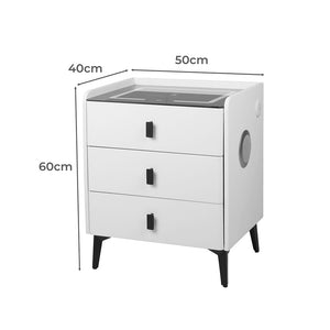 Levede Bedside Table LED Lights Drawers Storage-1996005372221067266