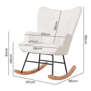 Levede Fleece Rocking Chair-1996005366420344834