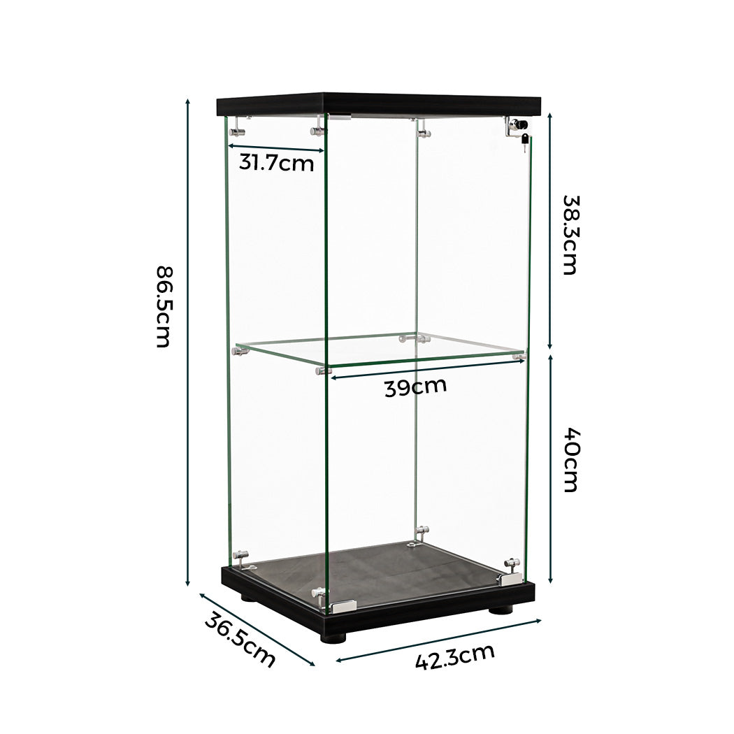stacked-display-cabinet-collection-storage-tempered-glass-2-tier-with-lock-black-1996005385034665986