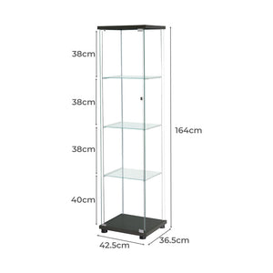Stacked Display Storage Cabinet Glass Black-1973193812079677442