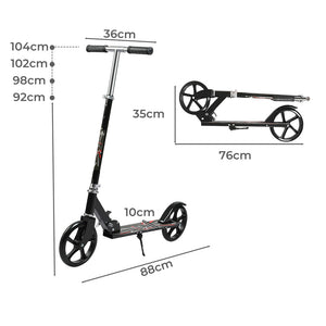 MONVELO Folding Scooter Dual Large Wheels Black-1996005492564037634