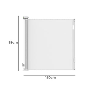 BoPeep Retractable Baby Safety Gates 150cm White 150 cm-1973193926403821570