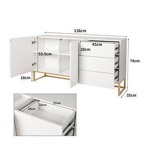 Levede Buffet Sideboard Storage Cabinet White-1975420495406960642