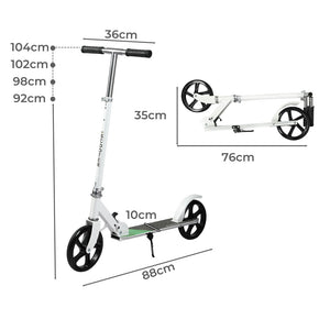 MONVELO Folding Scooter Dual Large Wheels White-1996005492748587010